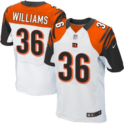 Men's Elite Shawn Williams Nike Jersey White Road - #36 NFL Cincinnati Bengals